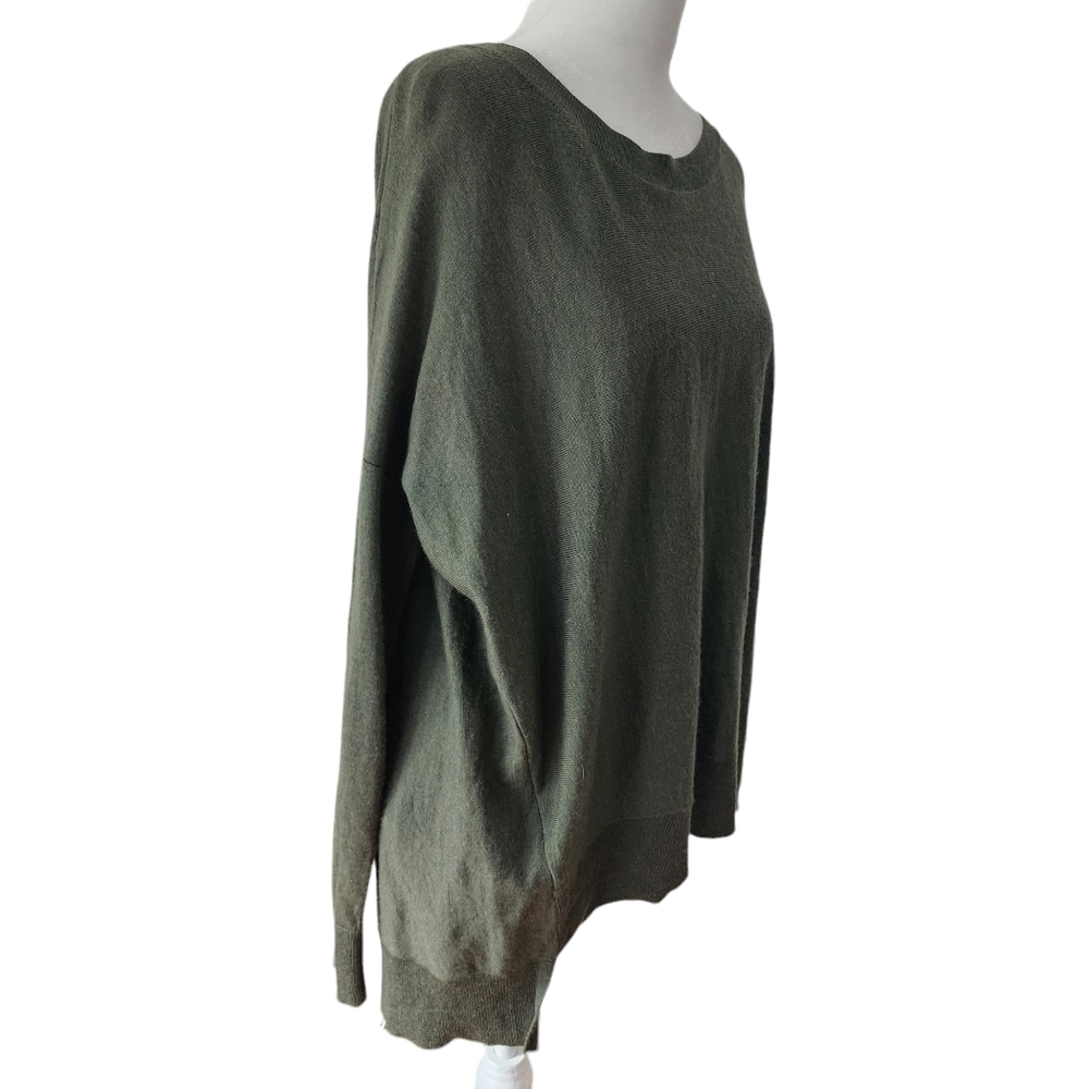 Pendleton Dark Olive Lightweight High Low Merino … - image 4